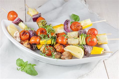 Chargrilled vegetable kebabs | Ohmydish