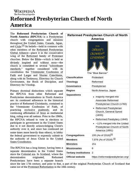 Reformed Presbyterian Church of North America | PDF | Presbyterianism | Abrahamic Religions