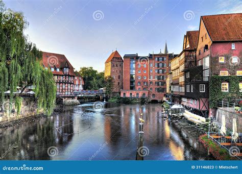 Old Town Lueneburg, Germany , Old Harbour in the Morning Stock Image - Image of river, morning ...