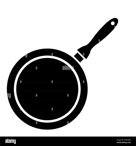 Frying pan isolated on white background. Frying pan. Silhouette symbol. Kitchen utensils for ...