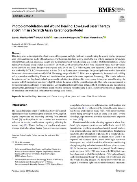 (PDF) Photobiomodulation and Wound Healing: Low-Level Laser Therapy at ...