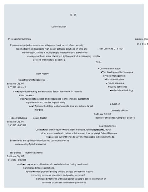 Scrum Master Resume Examples [Writing Tips & Guide]