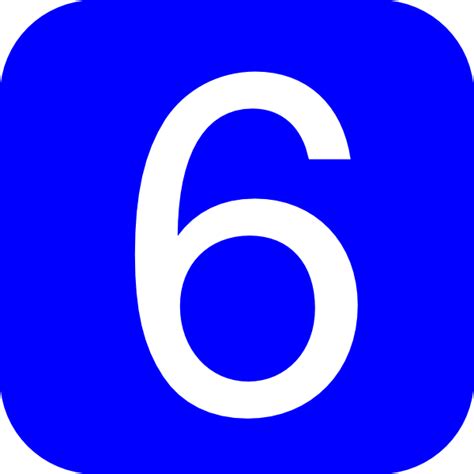 Blue, Rounded, Square With Number 6 Clip Art at Clker.com - vector clip art online, royalty free ...