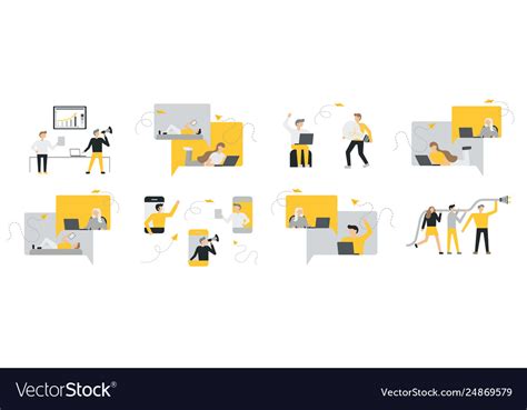 Set business people flat icons style Royalty Free Vector