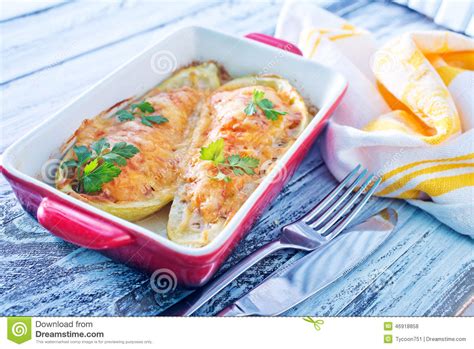 Stuffed marrow stock photo. Image of force, baked, dinner - 46918858