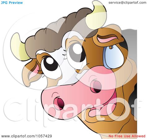 Royalty-Free Vector Clip Art Illustration of a Happy Brown Cow by ...