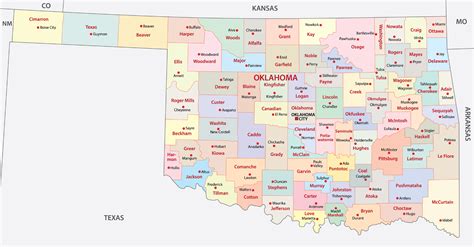 Oklahoma Counties Map | Mappr