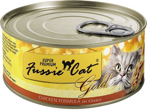 FUSSIE CAT Super Premium Chicken Formula in Gravy Grain-Free Canned Cat Food, 2.82-oz, case of ...