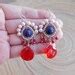 Lapis Lazuli Red Coral Gemstone Beaded Chandelier Earrings Red - Etsy