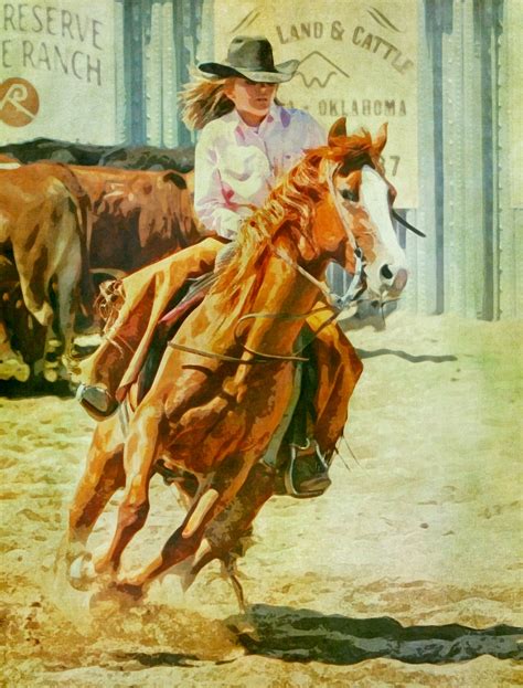 Cowgirl Rodeo Painting Free Stock Photo - Public Domain Pictures