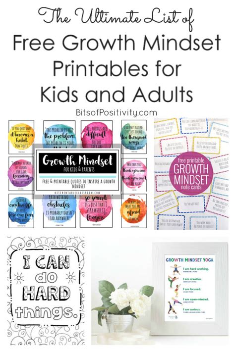 Growth Mindset Printables For Kids