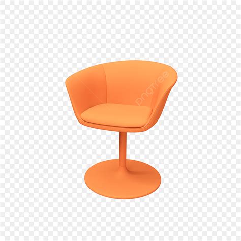 Simple Orange Chair Three Dimensional Chair Three Dimensional Swivel Chair C4d PNG , Decoration ...