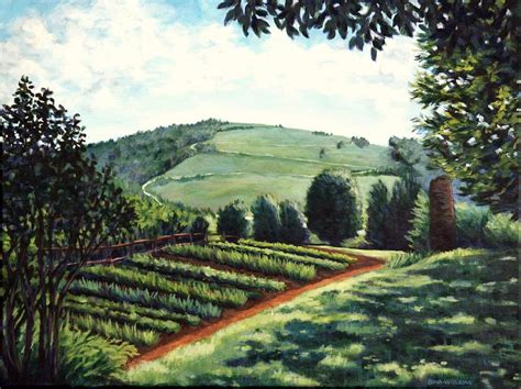 Monticello Vegetable Garden Painting by Penny Birch-Williams