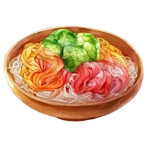 Premium Vector | Korean food in watercolor style