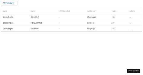 Table w/ Filter Options - MUI - Codesandbox