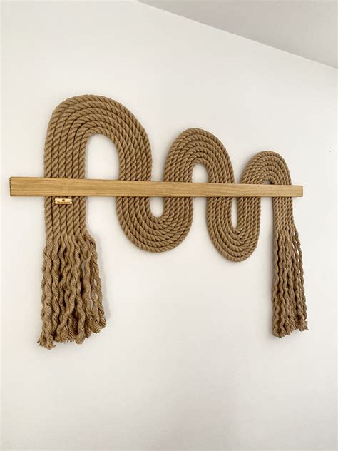 Wall rope art natural color - OliviaFiberArt