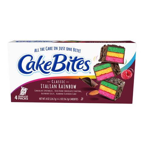 CakeBites Classic Italian Rainbow 4 Grab & Go Cakes, Family Pack - Walmart.com