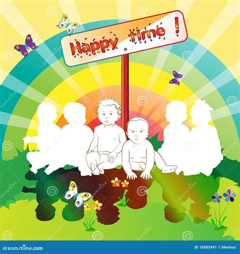 Happy friends kids stock vector. Illustration of party - 16885941