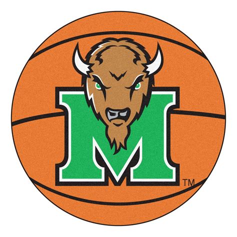 27" Round Marshall Thundering Herd Basketball Mat - Marshall Thundering Herd - Teams ...