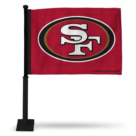 NFL San Francisco 49ers Double Sided Car Flag - 16" x 19" - Strong Bla