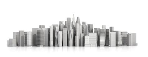 3d City Isolated on a White Background. Stock Illustration ...