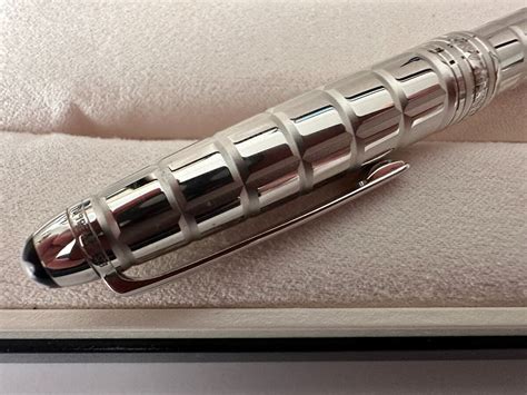 Refurbished Montblanc Meisterstuck Solitaire Platinum Plated Facet Rollerball Pen - 38247 - www ...