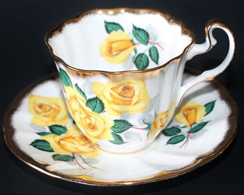 Yellow Roses Tea Cup and Saucer Adderley Heavy Gold Trim | Etsy | Tea cups, Yellow tea cups, Tea ...