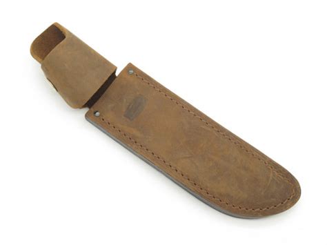 Buck 124 Frontiersman Brown Distressed Leather Fixed Blade Knife Sheath ...