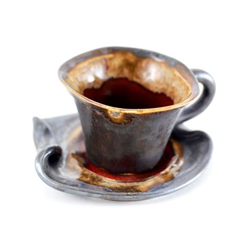 Espresso cups coffee ceramic stoneware pottery unique by Artmika