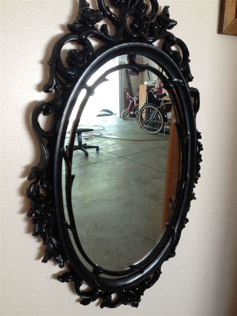 Black framed Victorian style mirror $40 | Mirror, Black frame, Victorian fashion