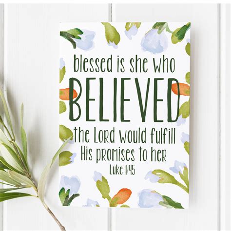 Luke 1:45 - Blessed is she who believed - Bible Verse Print – Snow And Company