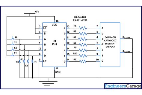 Seven Segment Display Driver Circuit Diagram