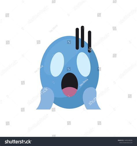 Scream Emoji Face Flat Style Icon Stock Vector (Royalty Free ...