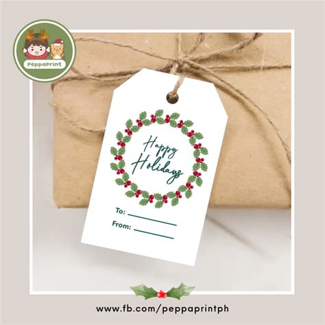 [10 pcs] PeppaPrint Happy Holidays Gift Tag and Card | Lazada PH