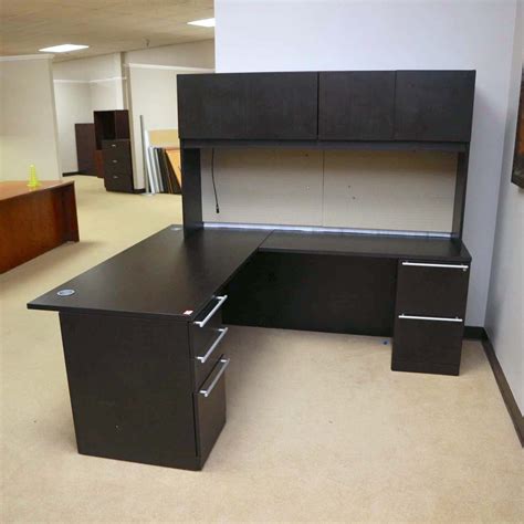 Cherryman Industries L-Shaped Desk With Hutch | Office Furniture Liquidations