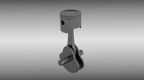 Piston and crankshaft assembly 3D | CGTrader