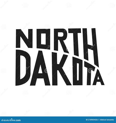 North Dakota Lettering Print Logo State Vector Stock Vector ...