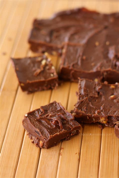 Easy Chocolate Peanut Butter Fudge from www.chocolatemoosey.com - Homemade In The Kitchen