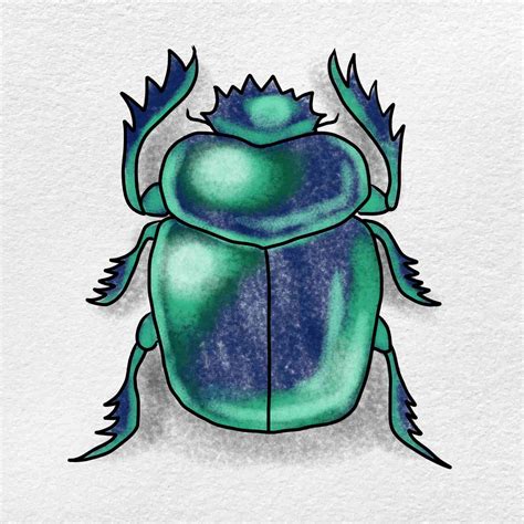 Scarab Beetle Drawing - HelloArtsy