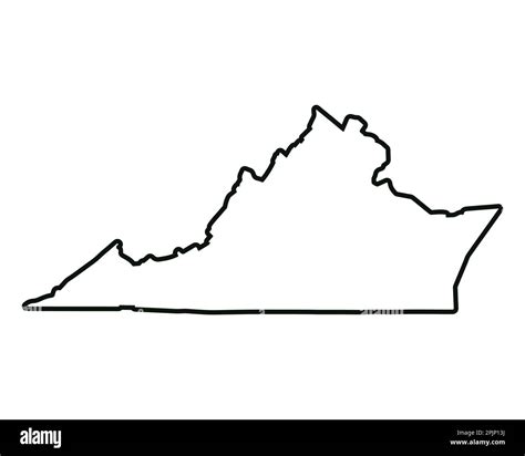 Virginia state map. US state map. Virginia outline symbol. Vector ...