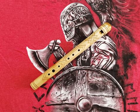 Viking wooden flute in key of D Gungnir | Etsy