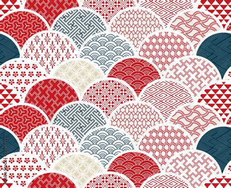 traditional geometric kimono pattern vector sketch illustration line ...