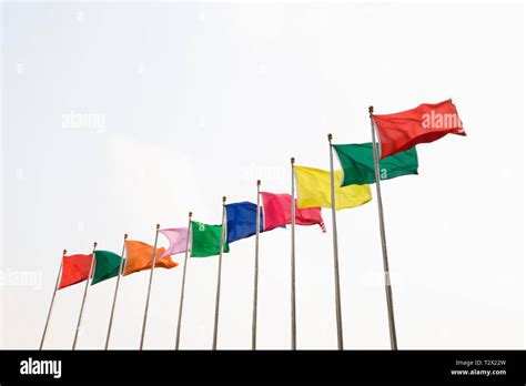 A row of coloured flags Stock Photo - Alamy