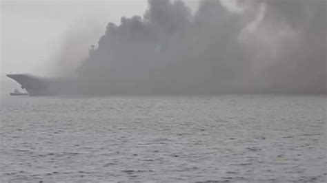 Fire Breaks Out On Russian “Admiral Kuznetsov” Aircraft Carrier at the Barents Sea port of ...