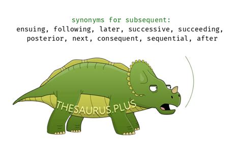 Subsequent Synonyms and Subsequent Antonyms. Similar and opposite words for Subsequent in ...