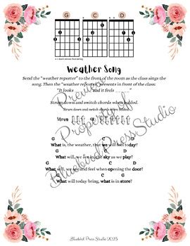 Guitar (Standard Tuning Right Hand) Weather song or chant with chord charts