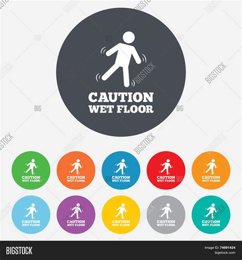 Caution Wet Floor Vector & Photo (Free Trial) | Bigstock