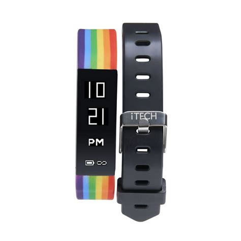 iTech - iTech Sport Activity Tracker Smartwatch with Interchangeable Strap, Color: Rainbow/Black ...