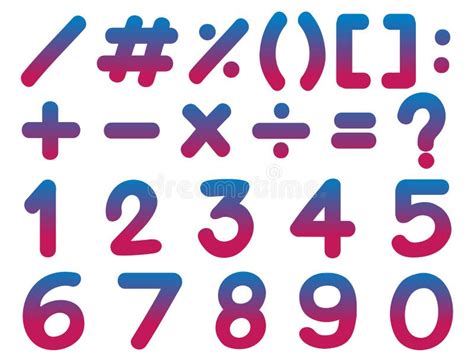 Numbers and math signs stock vector. Illustration of drawing - 87448848