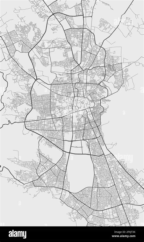 Urban city map of Sanaa. Vector illustration, Sanaa map grayscale art ...